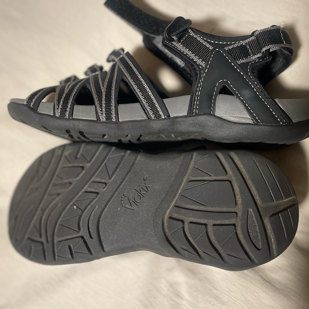 VIAKIX Acadia Size 7 Black Adjustable Strappy Slingback Hiking Water Sandals - Picture 5 of 6